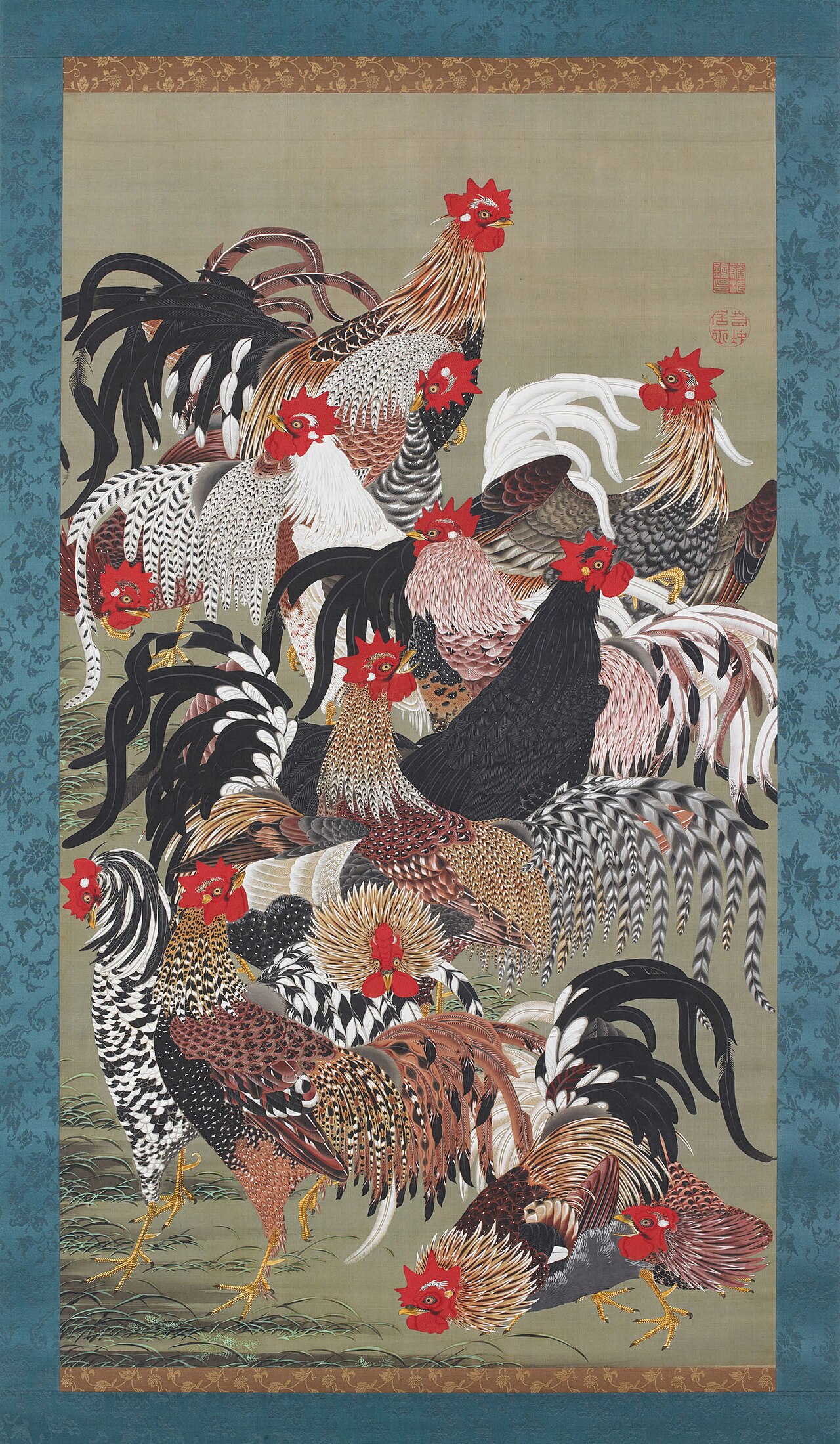 絹本著色動植綵絵〈伊藤若冲筆／〉の画像