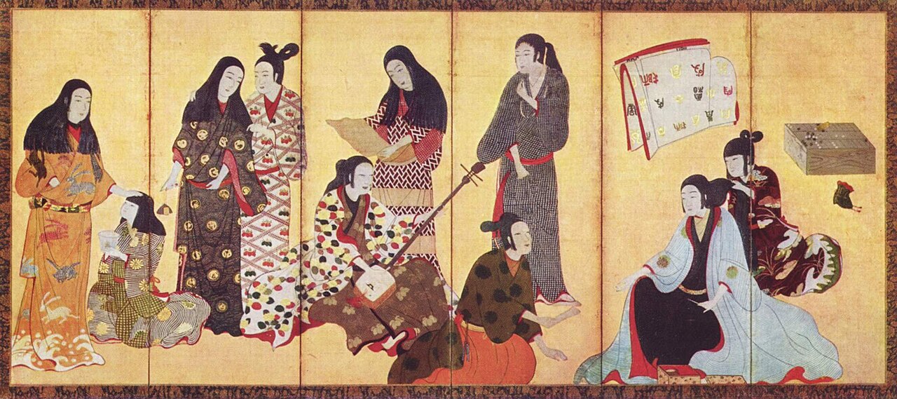 紙本金地著色風俗図〈／六曲屏風〉の画像