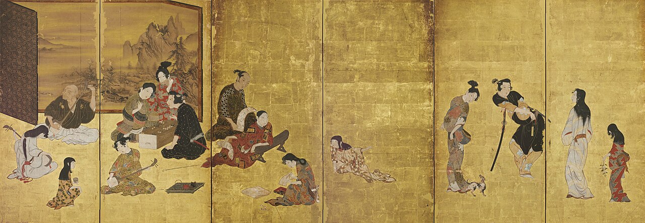 紙本金地著色風俗図〈/(彦根屏風)〉の画像