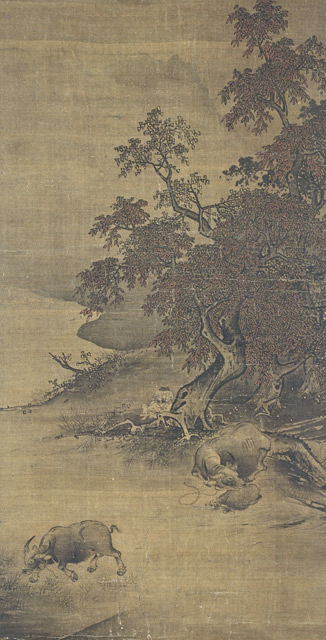 絹本著色秋野牧牛図の画像