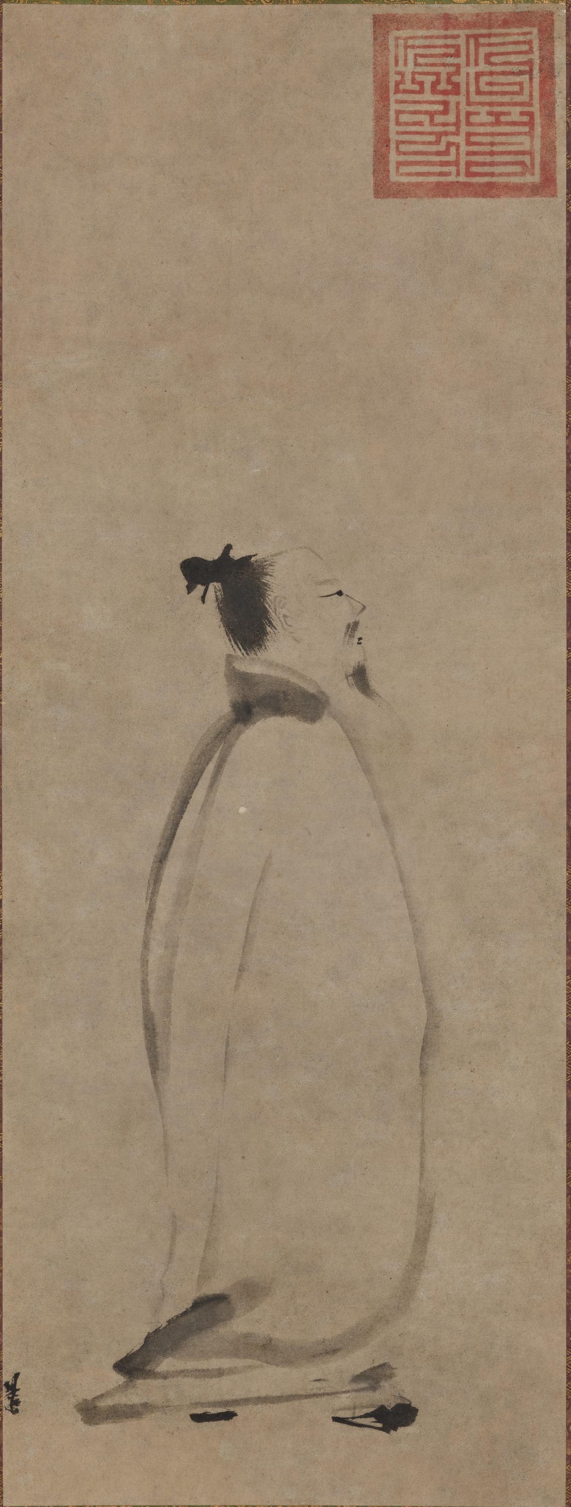紙本墨画李白吟行図〈梁楷筆／〉の画像