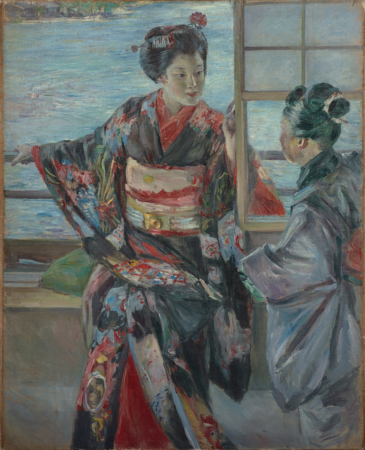 舞妓〈黒田清輝筆／油絵　麻布〉の画像