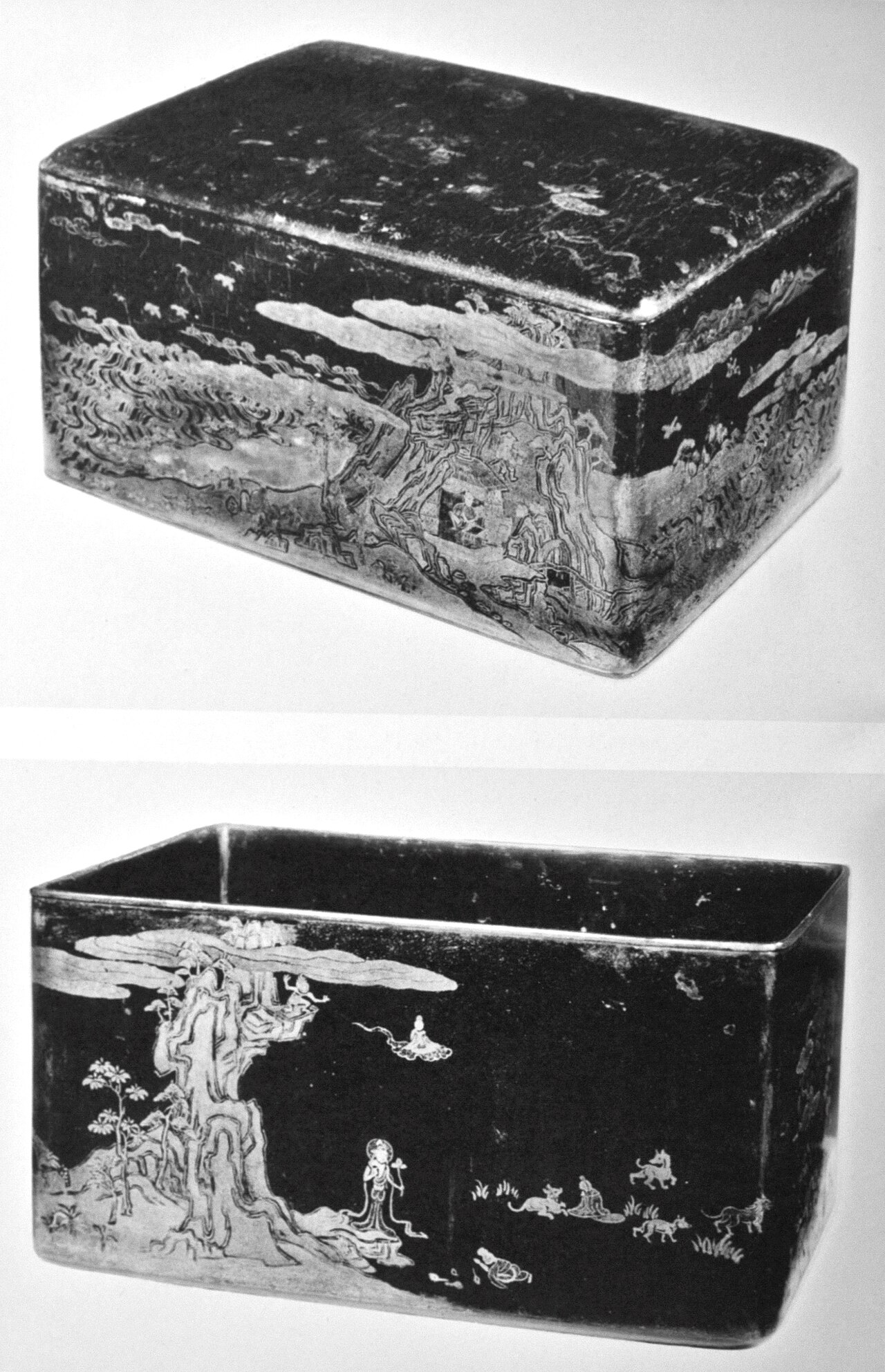 仏功徳蒔絵経箱の画像