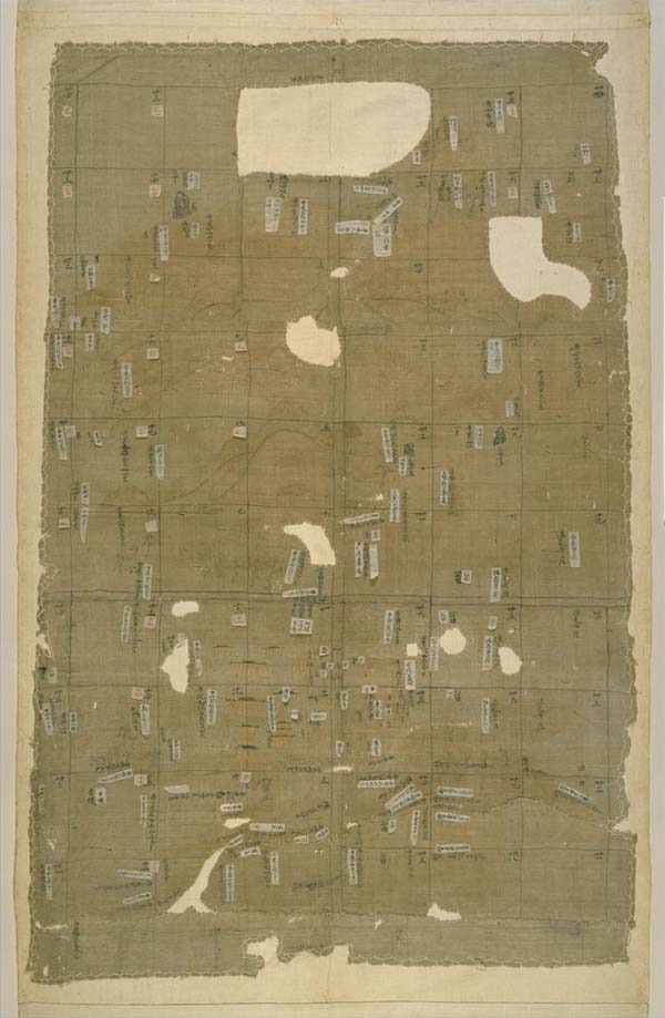 額田寺伽籃並条里図（麻布）の画像
